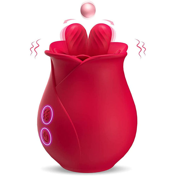 Rose Romeo Double Tongue Lick Shaker Klitorisnippel Orgasmus-Sexspielzeug 
