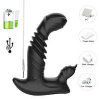 Telescopic Prostate Massager For Men And Women Double Shock Masturbation G-spot Vestibule Anal Plug Sex Toy Wholesale