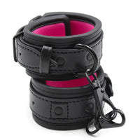 Upgraded BDSM PU Leather Handcuffs Adjustable Cuffs Sex Toy for Couples