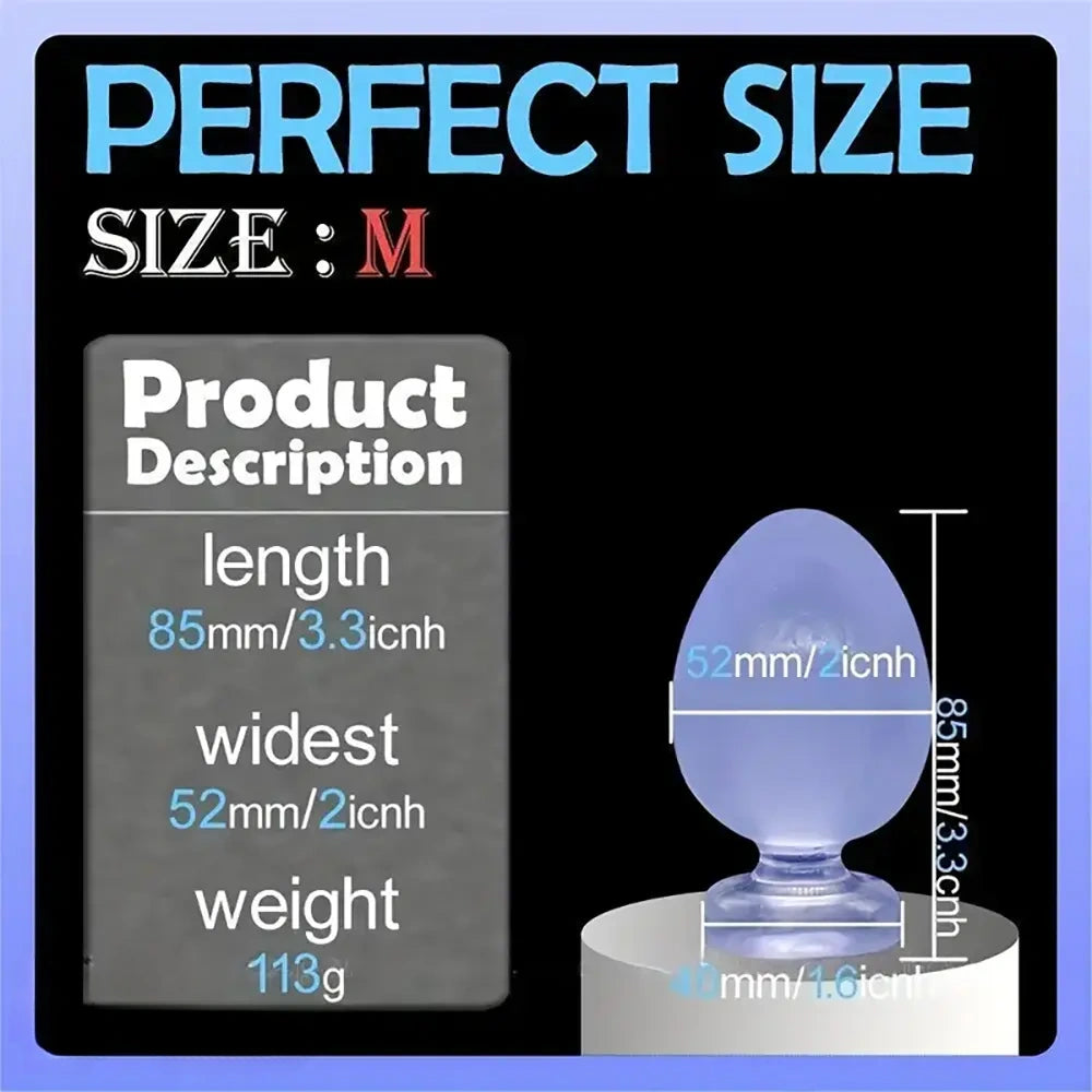 3in 3.3in 3.9in 4.5in 5.1in 5.7in Thick Anal Small G-spot Butt Plug Dildo