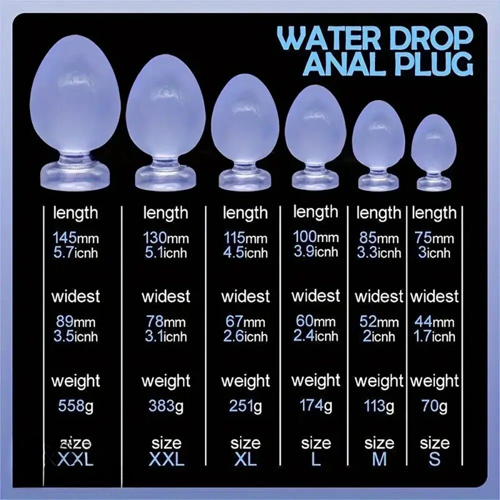 3in 3.3in 3.9in 4.5in 5.1in 5.7in Thick Anal Small G-spot Butt Plug Dildo