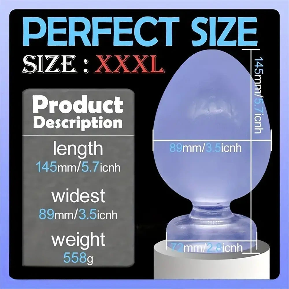 3in 3.3in 3.9in 4.5in 5.1in 5.7in Thick Anal Small G-spot Butt Plug Dildo