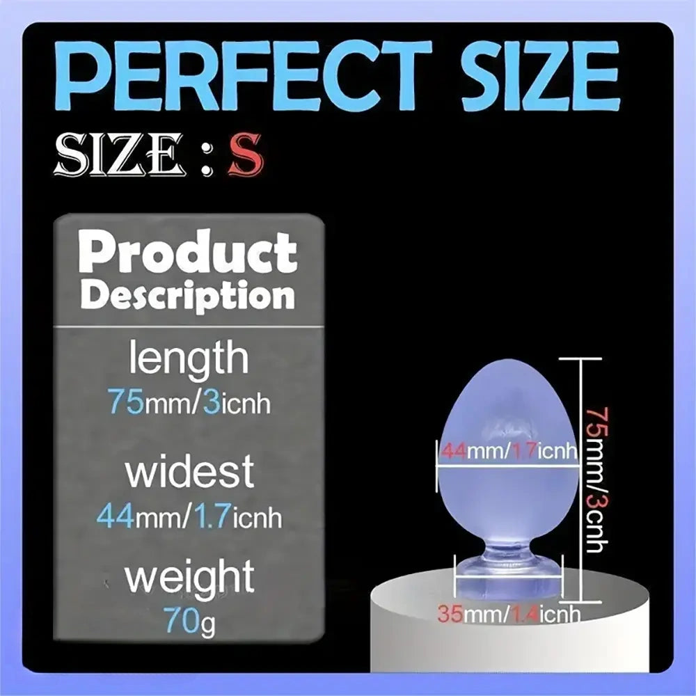 3in 3.3in 3.9in 4.5in 5.1in 5.7in Thick Anal Small G-spot Butt Plug Dildo