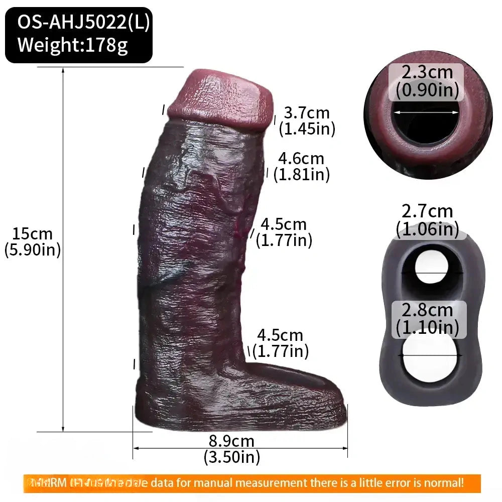 4.01in 4.72in 5.9in Lifelike Cock Sleeve Dildo Prostate Massage Sex Toy