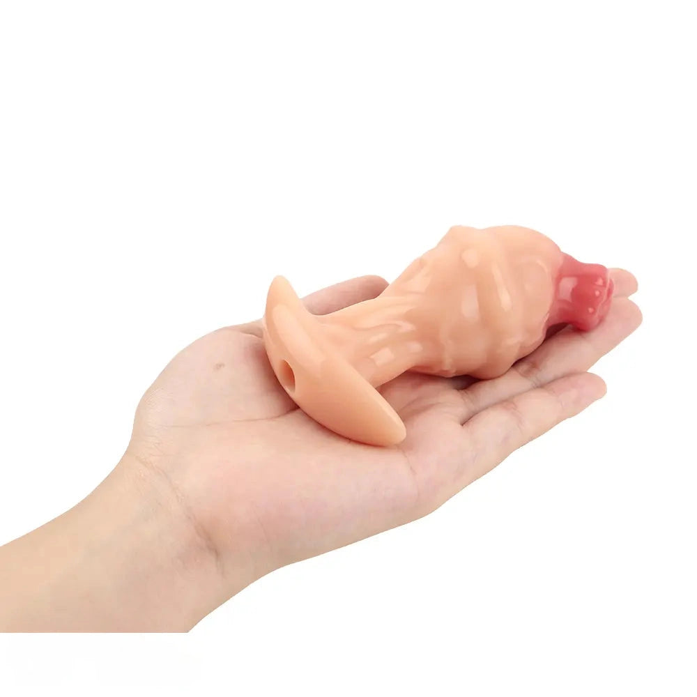 4.01in Fox Tail Wear Anchor Silicone Dildo Butt Plug For BDSM Role Love