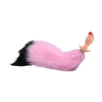 4.01in Fox Tail Wear Anchor Silicone Dildo Butt Plug For BDSM Role Love