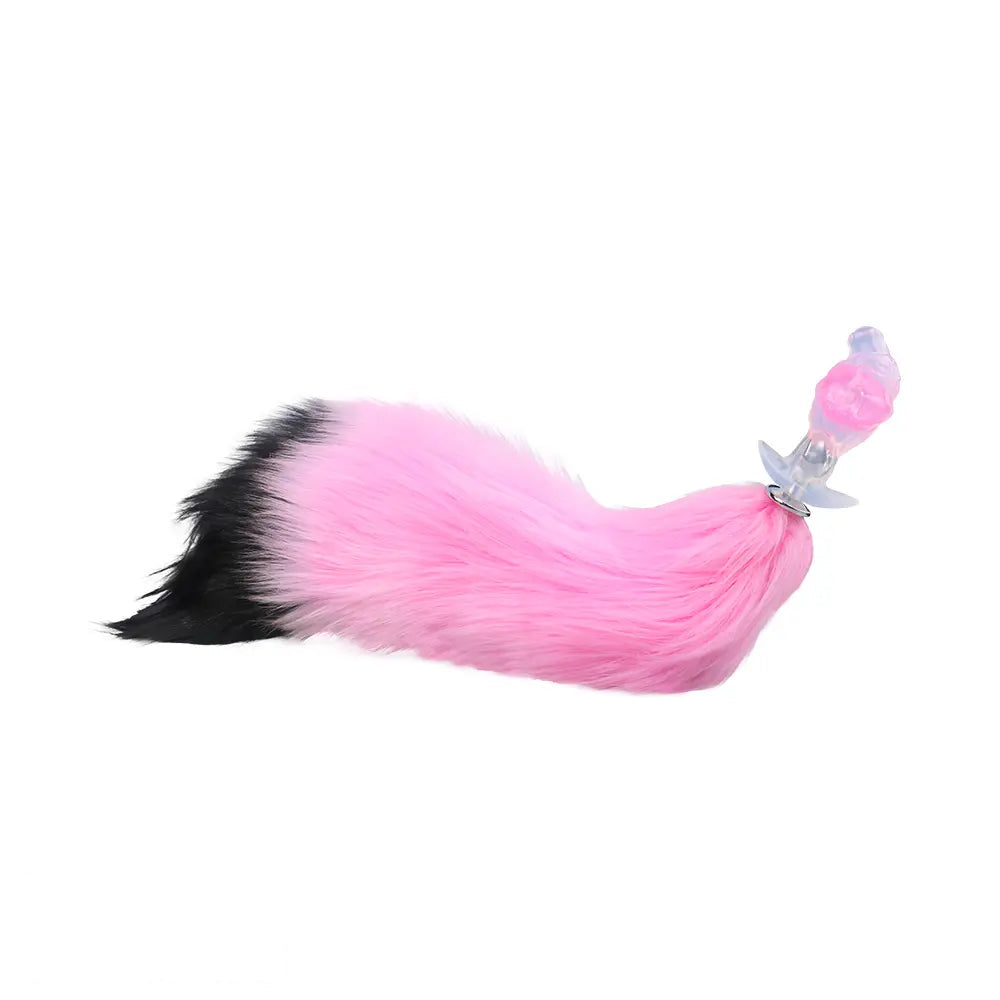 4.01in Fox Tail Wear Anchor Silicone Dildo Butt Plug For BDSM Role Love