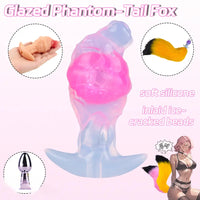 4.01in Fox Tail Wear Anchor Silicone Dildo Butt Plug For BDSM Role Love