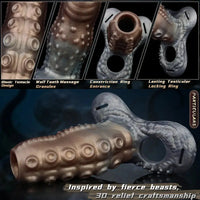 4.02in 4.76in 6.06in 6.69in Tentacle Strap on Hollow Cock Sleeve Dildo