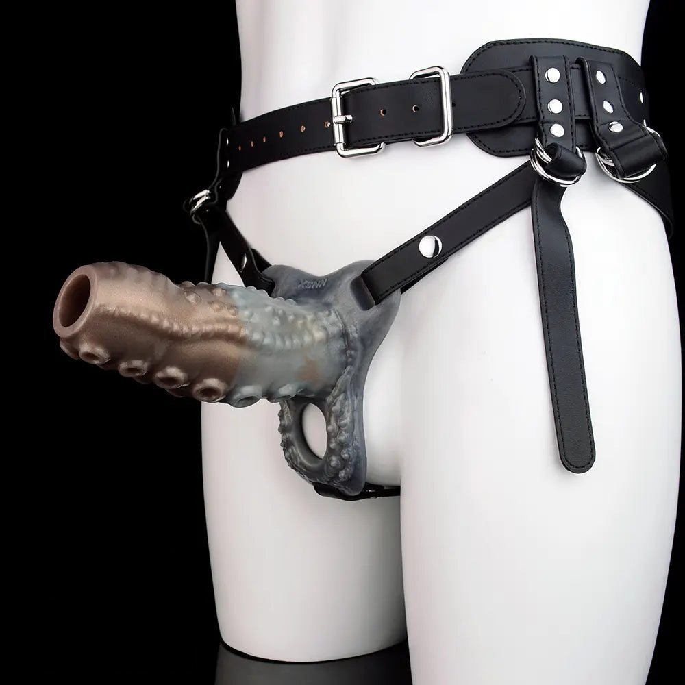 4.02in 4.76in 6.06in 6.69in Tentacle Strap on Hollow Cock Sleeve Dildo