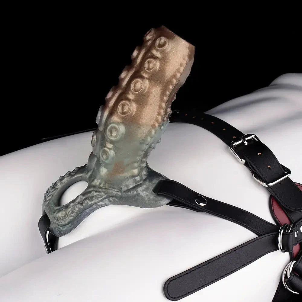 4.02in 4.76in 6.06in 6.69in Tentacle Strap on Hollow Cock Sleeve Dildo