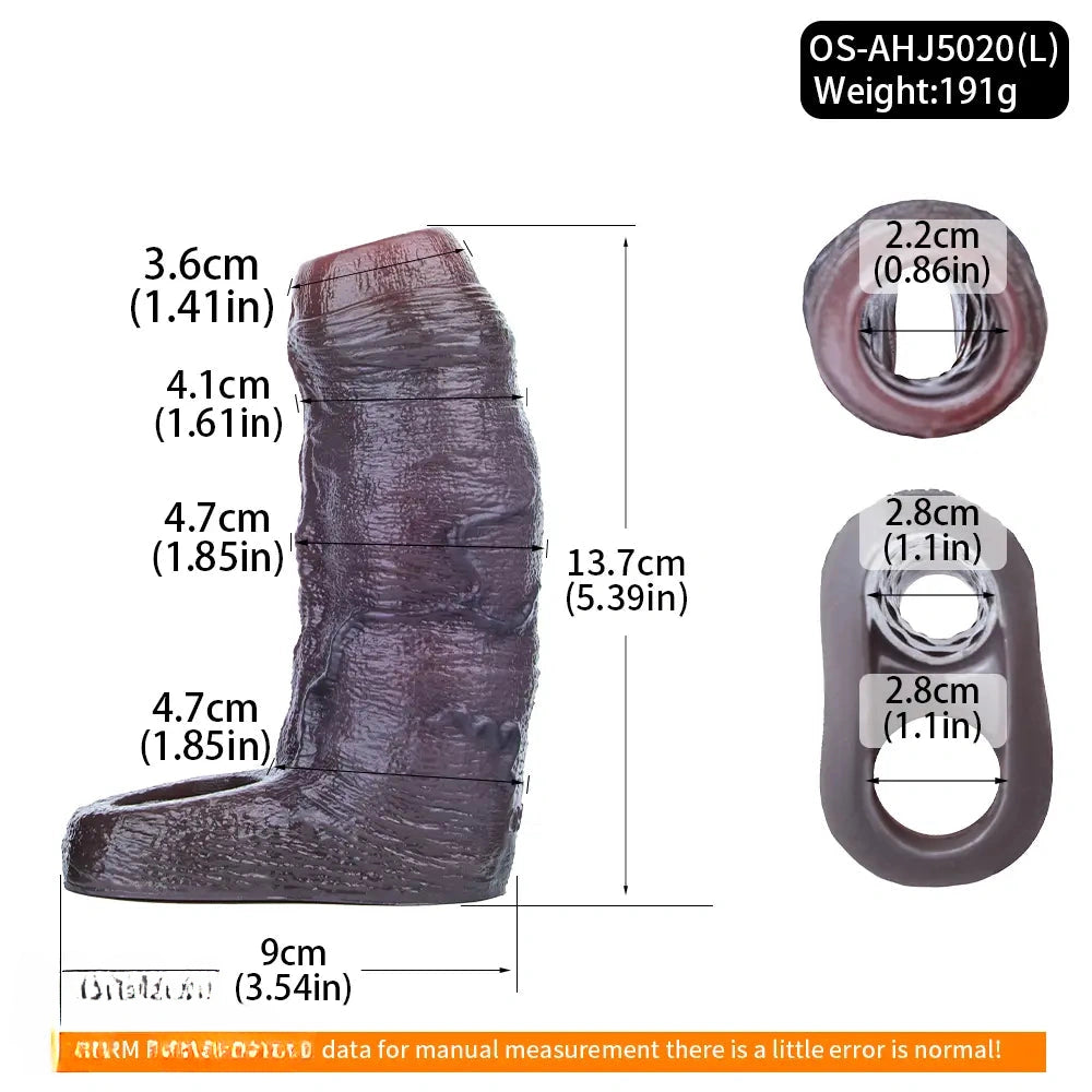 4.05in 4.8in 5.39in Platinum Silicone Penis Dildo Sleeve Male Wearable Penis
