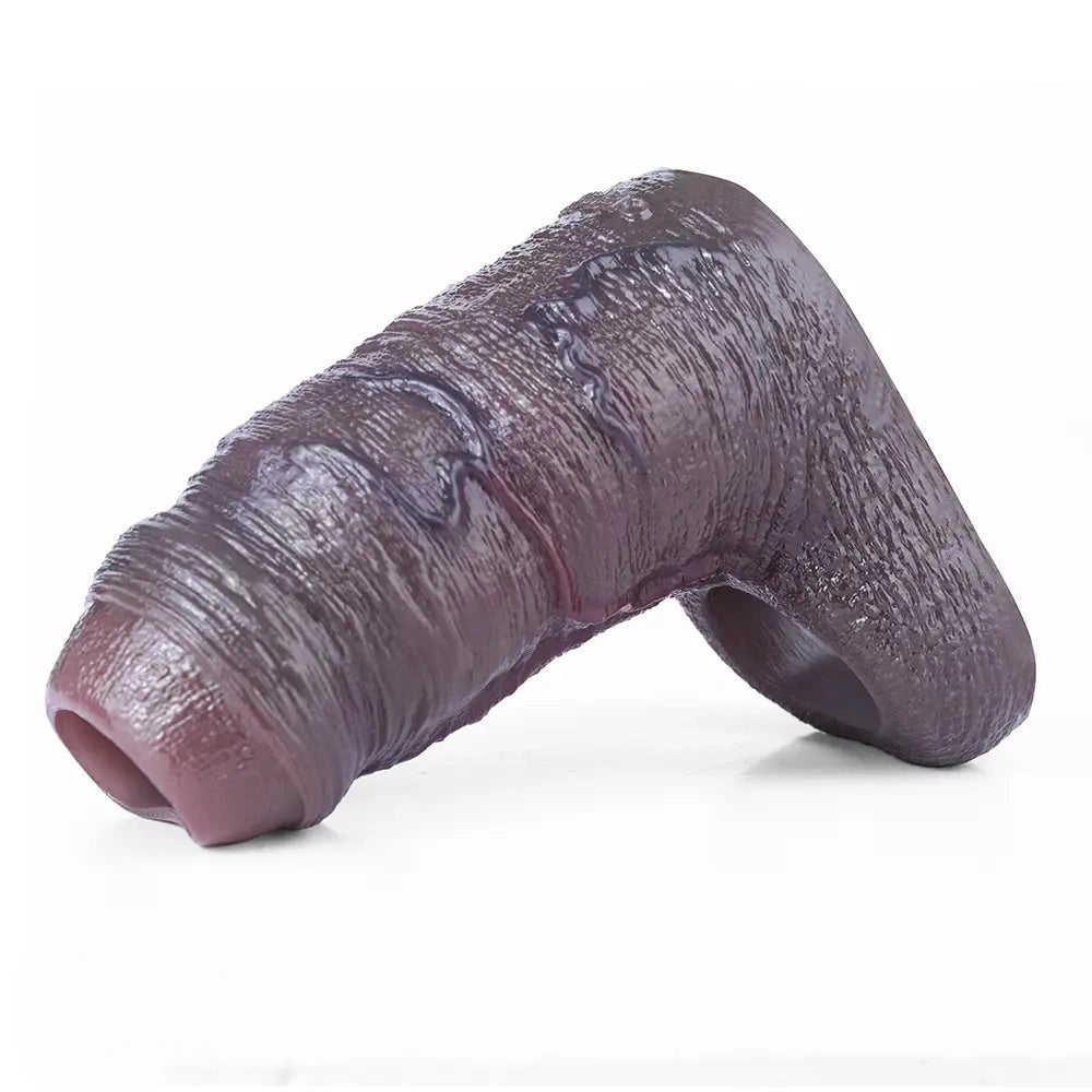 4.05in 4.8in 5.39in Platinum Silicone Penis Dildo Sleeve Male Wearable Penis