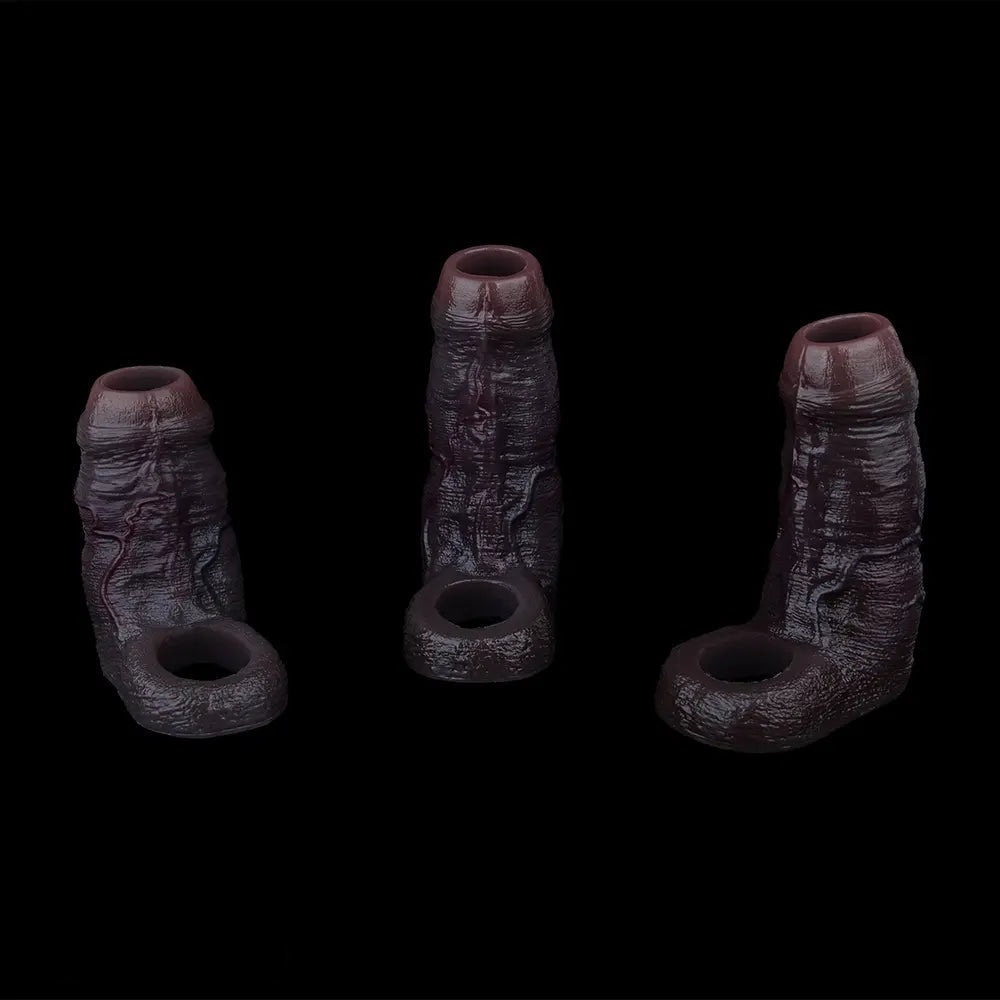 4.05in 4.8in 5.39in Platinum Silicone Penis Dildo Sleeve Male Wearable Penis