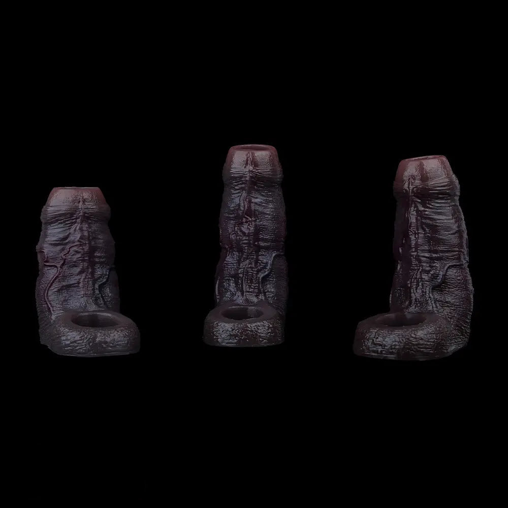 4.05in 4.8in 5.39in Platinum Silicone Penis Dildo Sleeve Male Wearable Penis