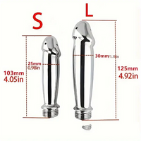4.05in 4.92in Metal Enema Shower Dildo For Anal Vaginal Cleaner Sex Toy