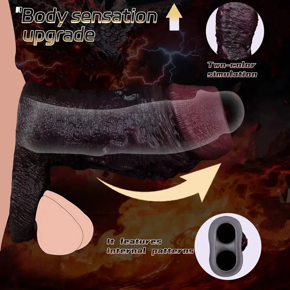 4.09in 4.64in 5.51in Lifelike Cock Soft Silicone Flexible Dildo Sleeve