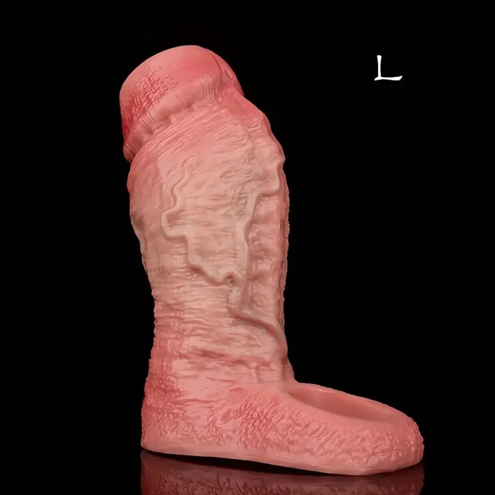 4.09in 4.64in 5.51in Realistic Silicone Sleeve Soft Big Cock Ring Dildo