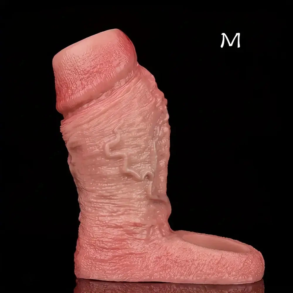 4.09in 4.64in 5.51in Realistic Silicone Sleeve Soft Big Cock Ring Dildo