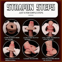 4.09in 4.64in 5.51in Realistic Silicone Sleeve Soft Big Cock Ring Dildo
