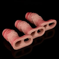 4.09in 4.64in 5.51in Realistic Silicone Sleeve Soft Big Cock Ring Dildo