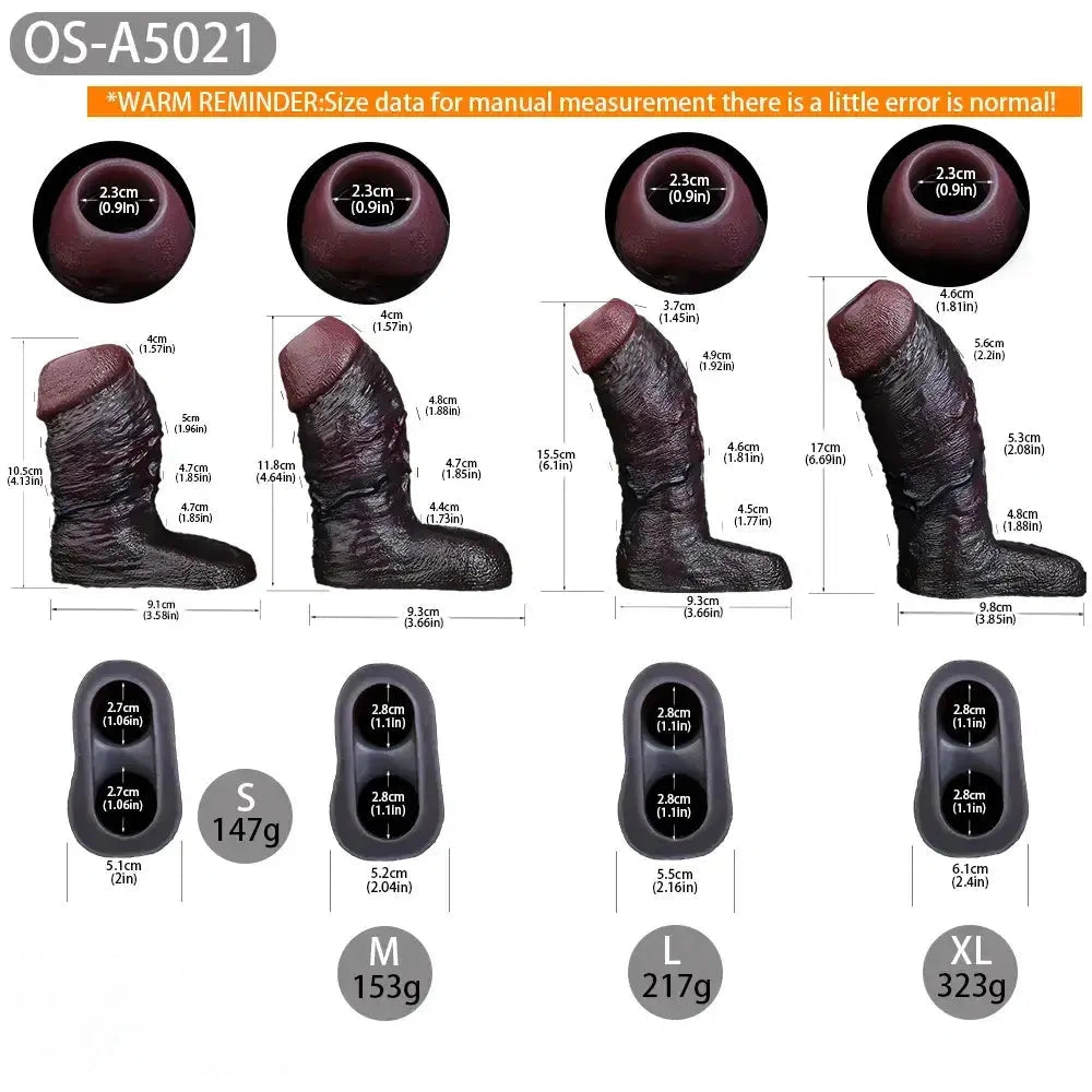 4.13in 4.64in 6.1in 6.69in Hollow Silicone Soft Cock Sleeve Masturbation Aid