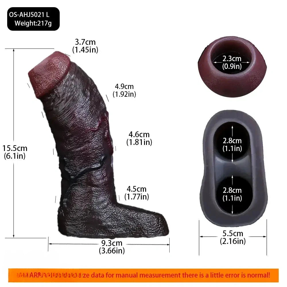 4.13in 4.64in 6.1in 6.69in Hollow Silicone Soft Cock Sleeve Masturbation Aid