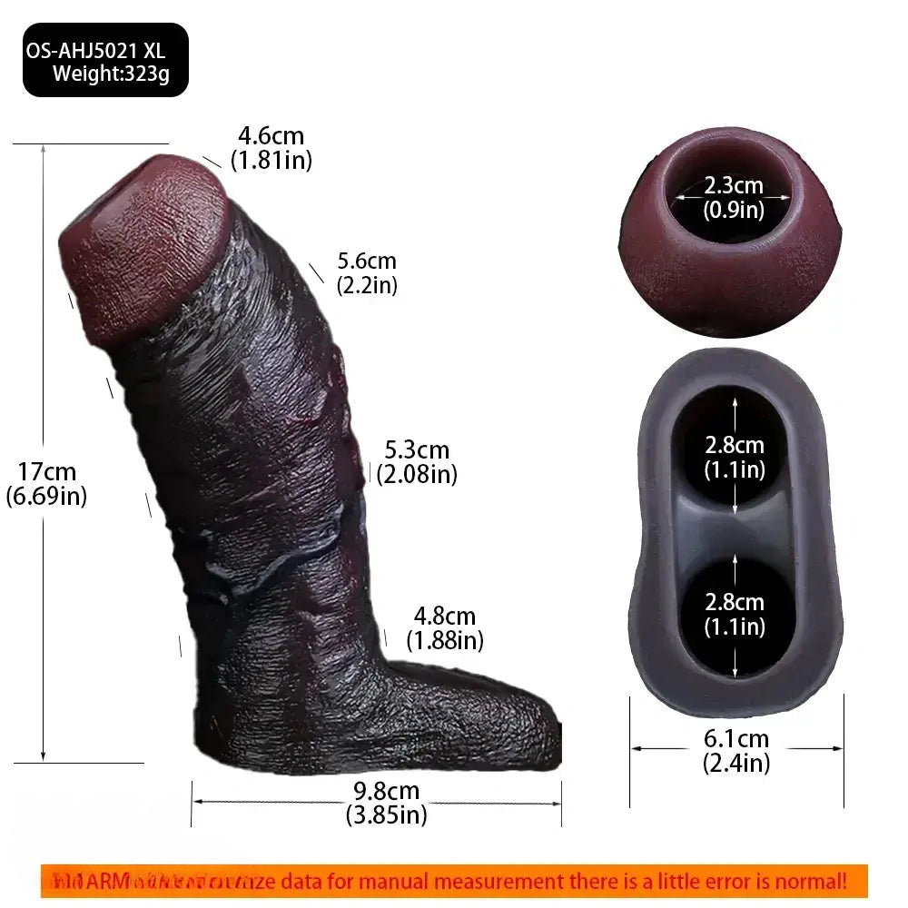 4.13in 4.64in 6.1in 6.69in Hollow Silicone Soft Cock Sleeve Masturbation Aid