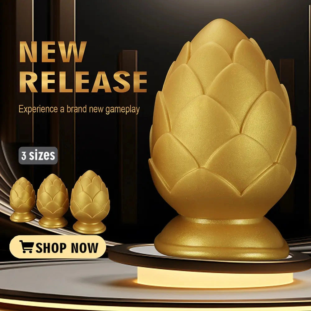 4.13in 4.72in 5.31in Flower Small Thick Butt Plug Dildo For Hands-Free Play