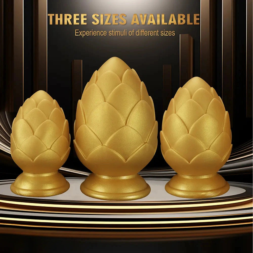 4.13in 4.72in 5.31in Flower Small Thick Butt Plug Dildo For Hands-Free Play