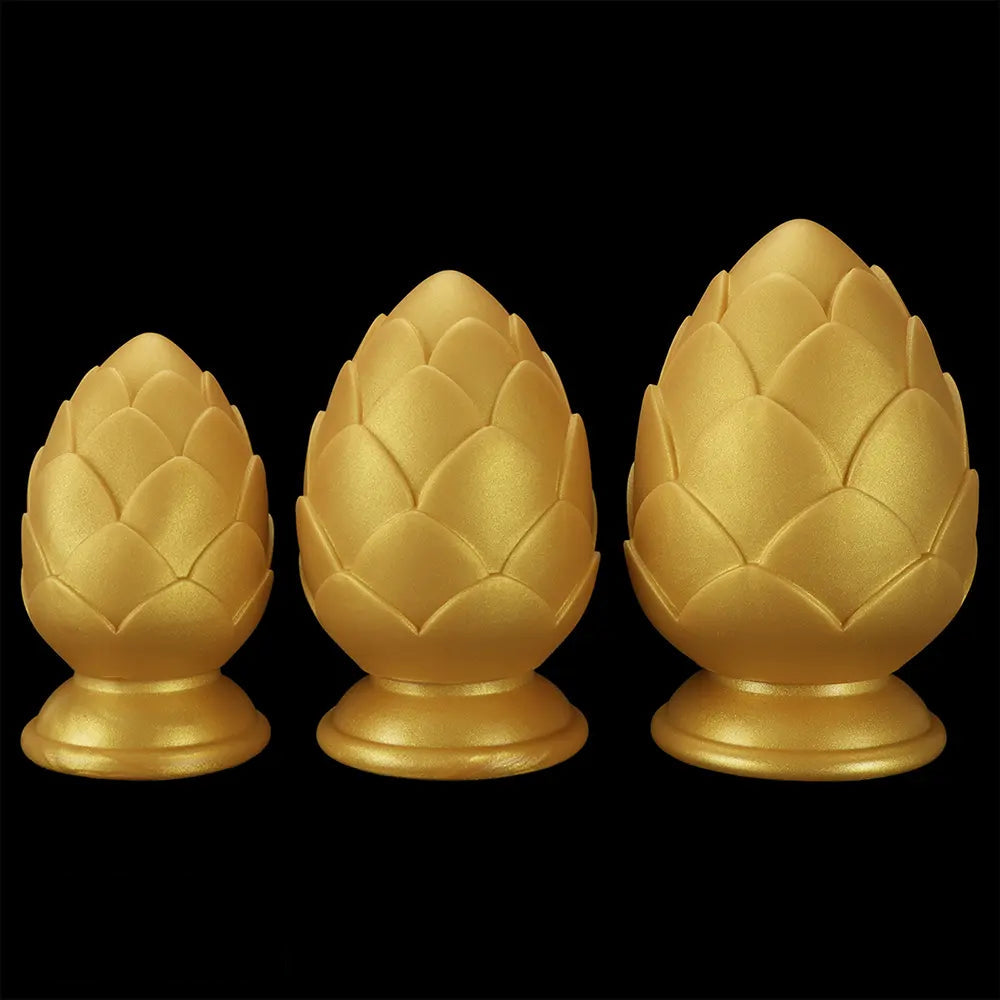 4.13in 4.72in 5.31in Flower Small Thick Butt Plug Dildo For Hands-Free Play