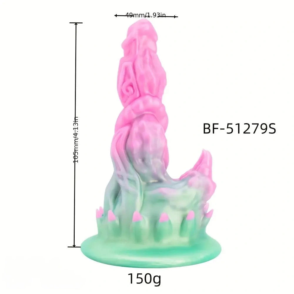 4.13in 4.72in 5.39in Unusual Silicone Mixed Color Soft Small Fantasy Dildo