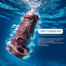 4.13in 4.8in 6.42in Real Skin Platinum Silicone Dildo Sleeve With Testicle Ring