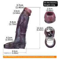 4.13in 4.8in 6.42in Real Skin Platinum Silicone Dildo Sleeve With Testicle Ring