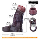 4.13in 4.8in 6.42in Real Skin Platinum Silicone Dildo Sleeve With Testicle Ring