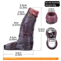 4.13in 4.8in 6.42in Real Skin Platinum Silicone Dildo Sleeve With Testicle Ring