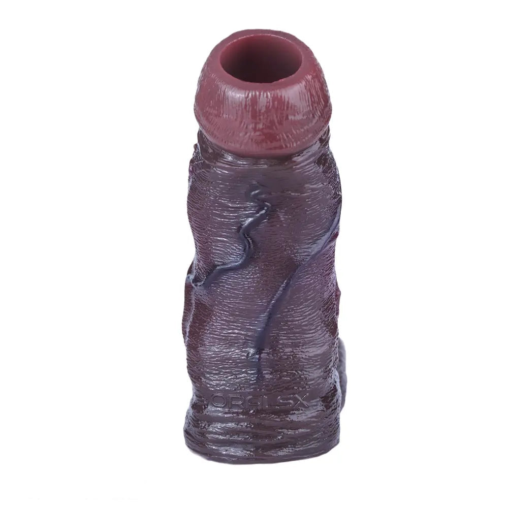4.13in 4.8in 6.42in Real Skin Platinum Silicone Dildo Sleeve With Testicle Ring