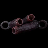4.13in 4.8in 6.42in Real Skin Platinum Silicone Dildo Sleeve With Testicle Ring