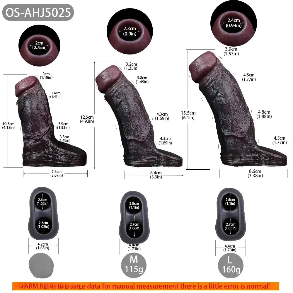 4.13in 4.92in 6.1in Real Skin-Friendly Stretchable Hollow Dildo Sleeve