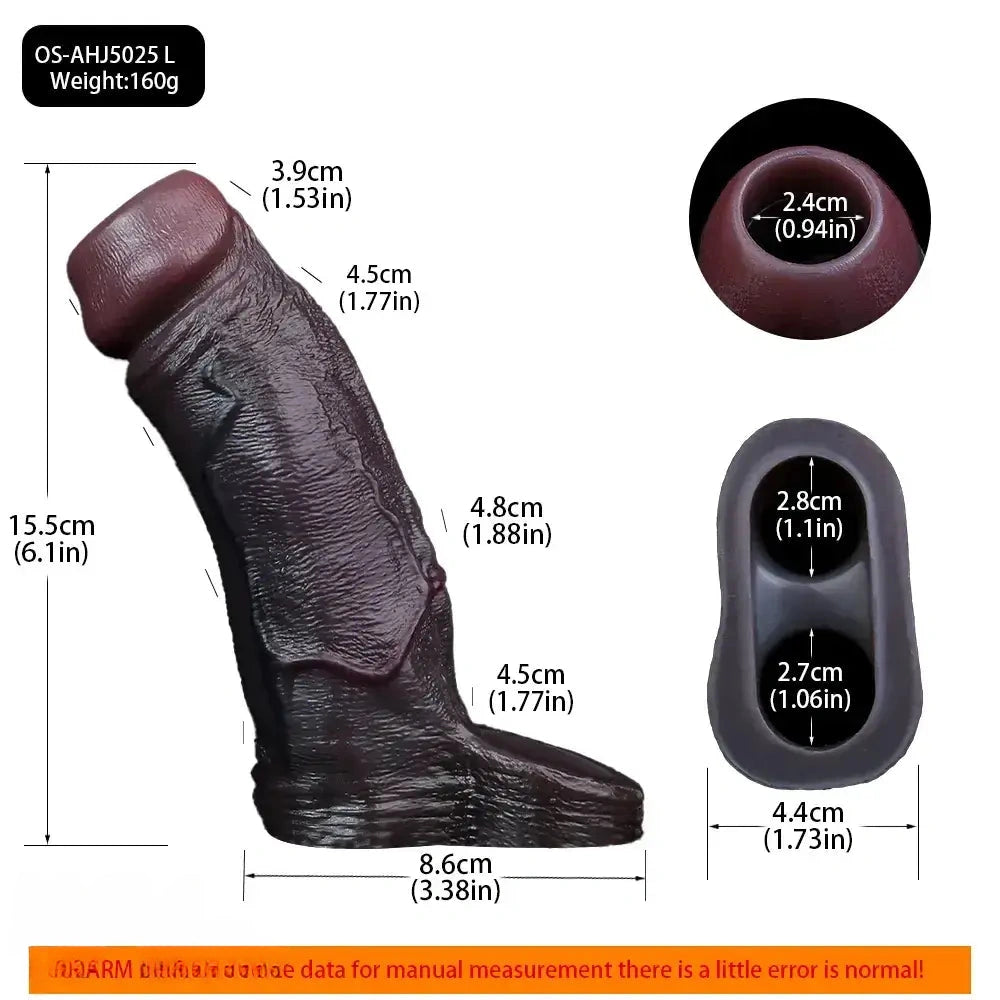 4.13in 4.92in 6.1in Real Skin-Friendly Stretchable Hollow Dildo Sleeve