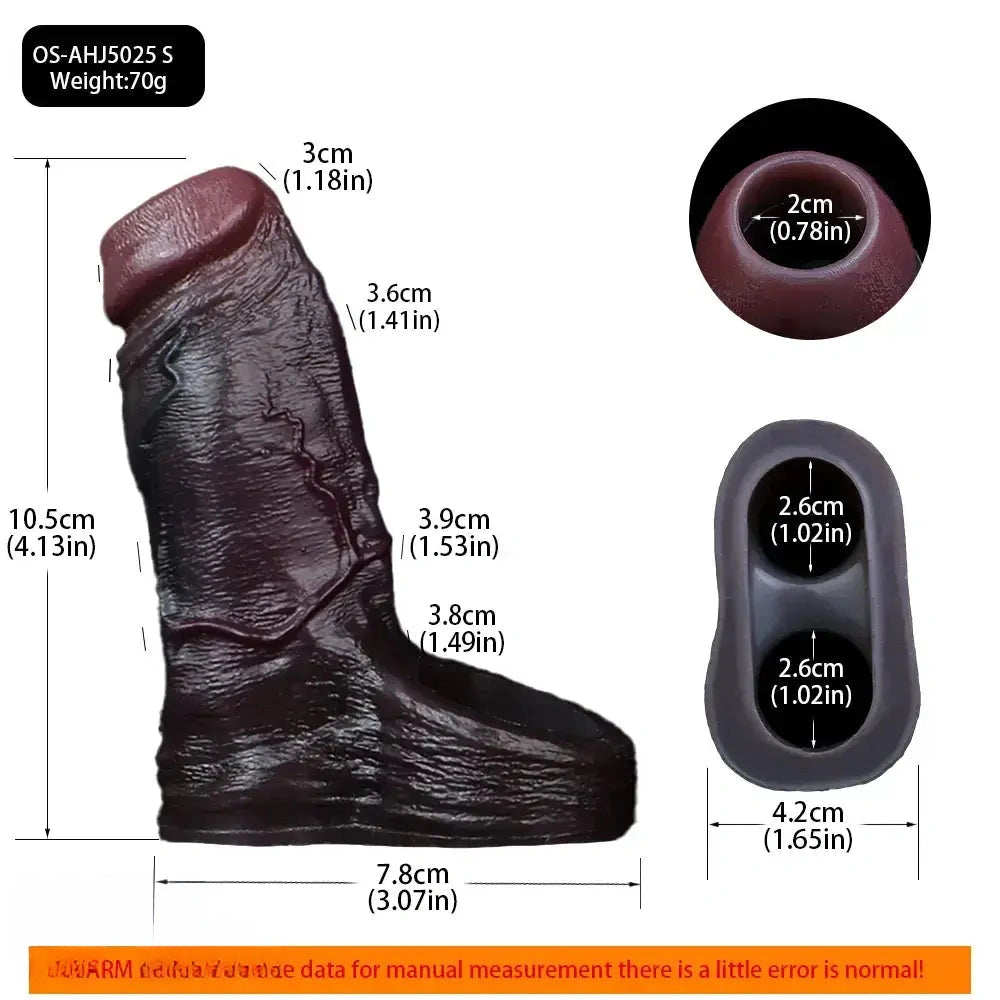 4.13in 4.92in 6.1in Real Skin-Friendly Stretchable Hollow Dildo Sleeve