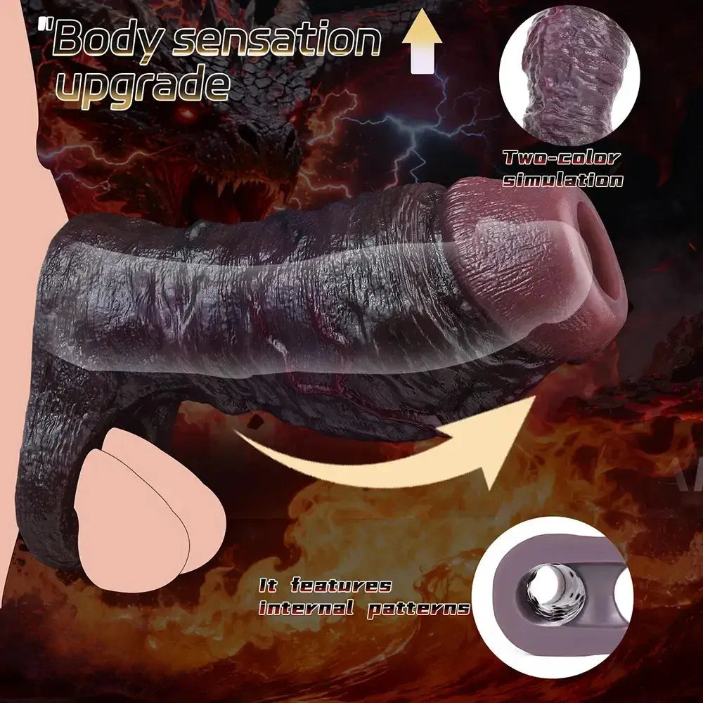 4.13in 4.96in 5.91in 6.53in Real Flexible Realistic Texture Dildo Sleeve