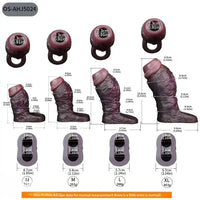 4.13in 4.96in 5.91in 6.53in Real Flexible Realistic Texture Dildo Sleeve