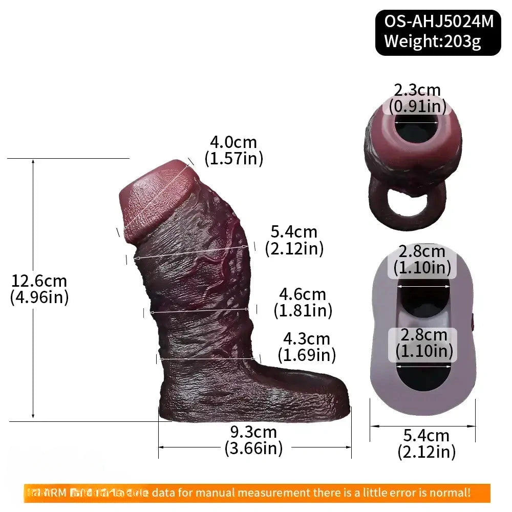 4.13in 4.96in 5.91in 6.53in Real Flexible Realistic Texture Dildo Sleeve