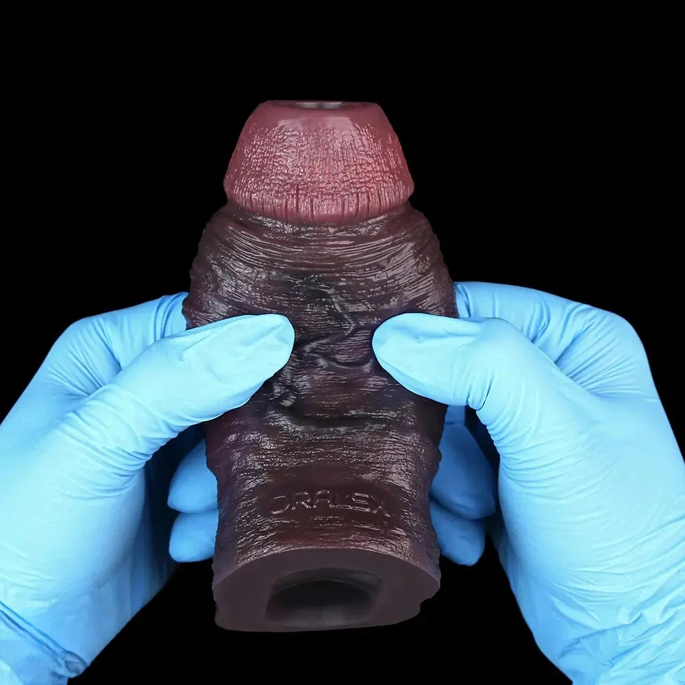 4.13in 4.96in 5.91in 6.53in Real Flexible Realistic Texture Dildo Sleeve