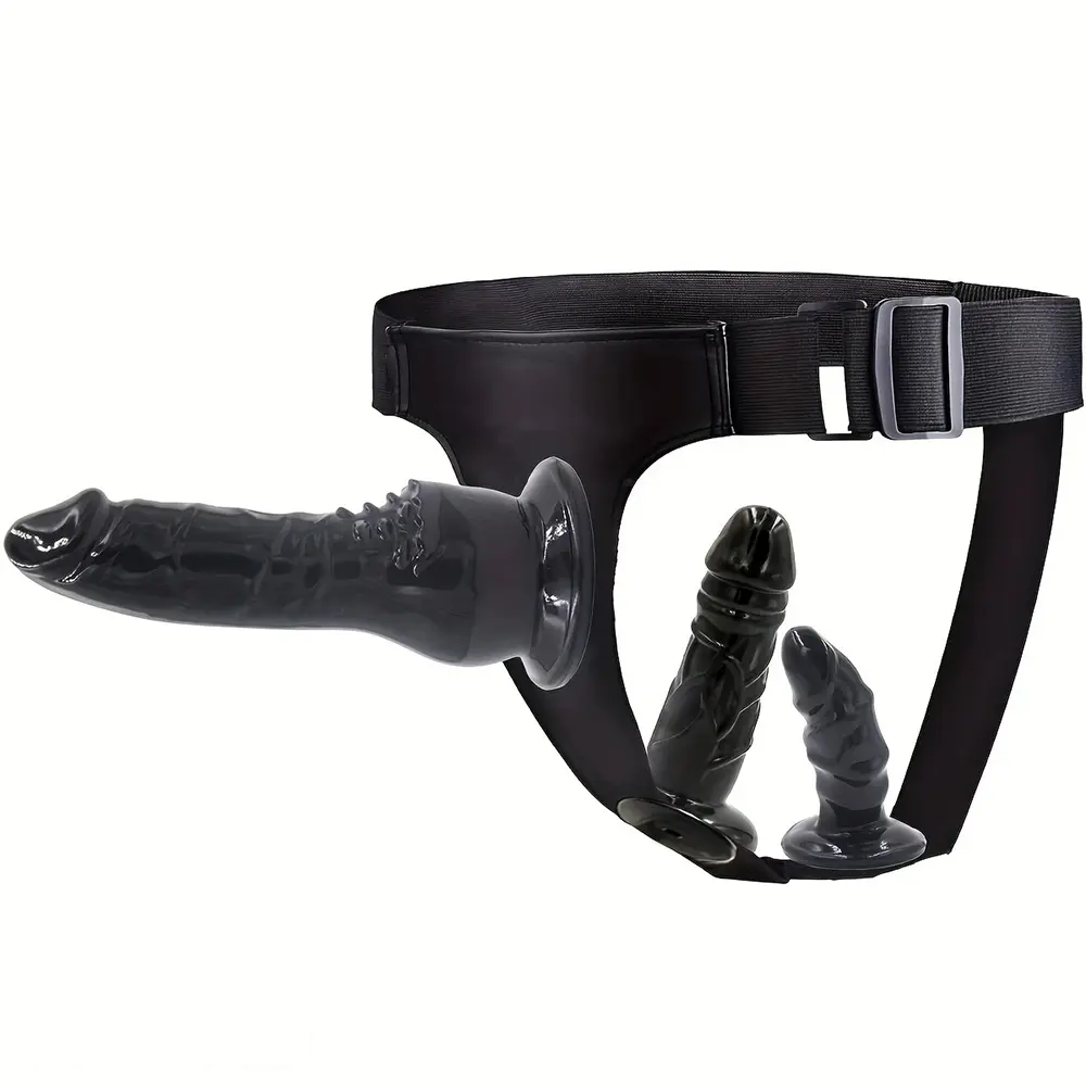 4.13in 5.91in 6.5in Ultra Elastic Dual/Triple Ended Strapon Harness Belt Soft Dildo