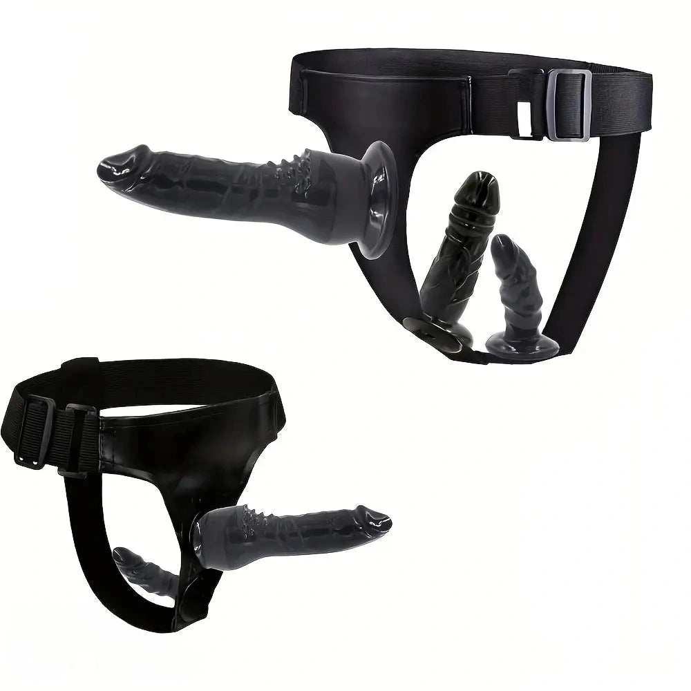 4.13in 5.91in 6.5in Ultra Elastic Dual/Triple Ended Strapon Harness Belt Soft Dildo