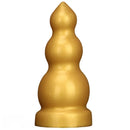 4.13in 5.91in 8.27in 10.63in Golden Silicone Gourd-shaped 3-beads Dildo