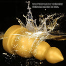 4.13in 5.91in 8.27in 10.63in Golden Silicone Gourd-shaped 3-beads Dildo