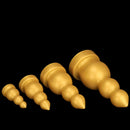4.13in 5.91in 8.27in 10.63in Golden Silicone Gourd-shaped 3-beads Dildo